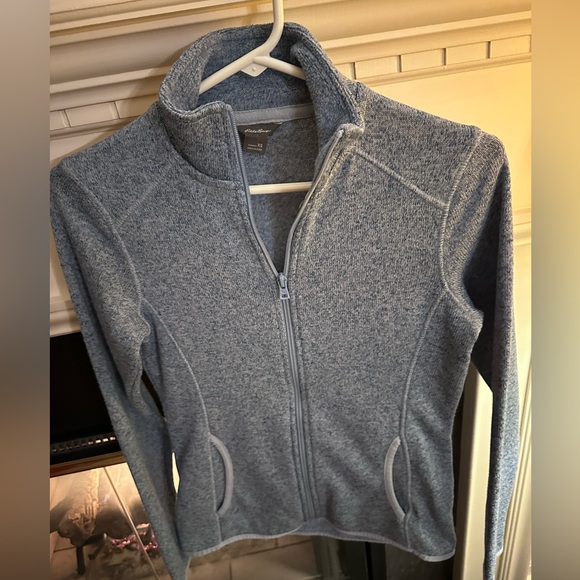 Eddie Bauer Jackets & Blazers - Eddie Bauer Heathered Blue Zip-Up Jacket